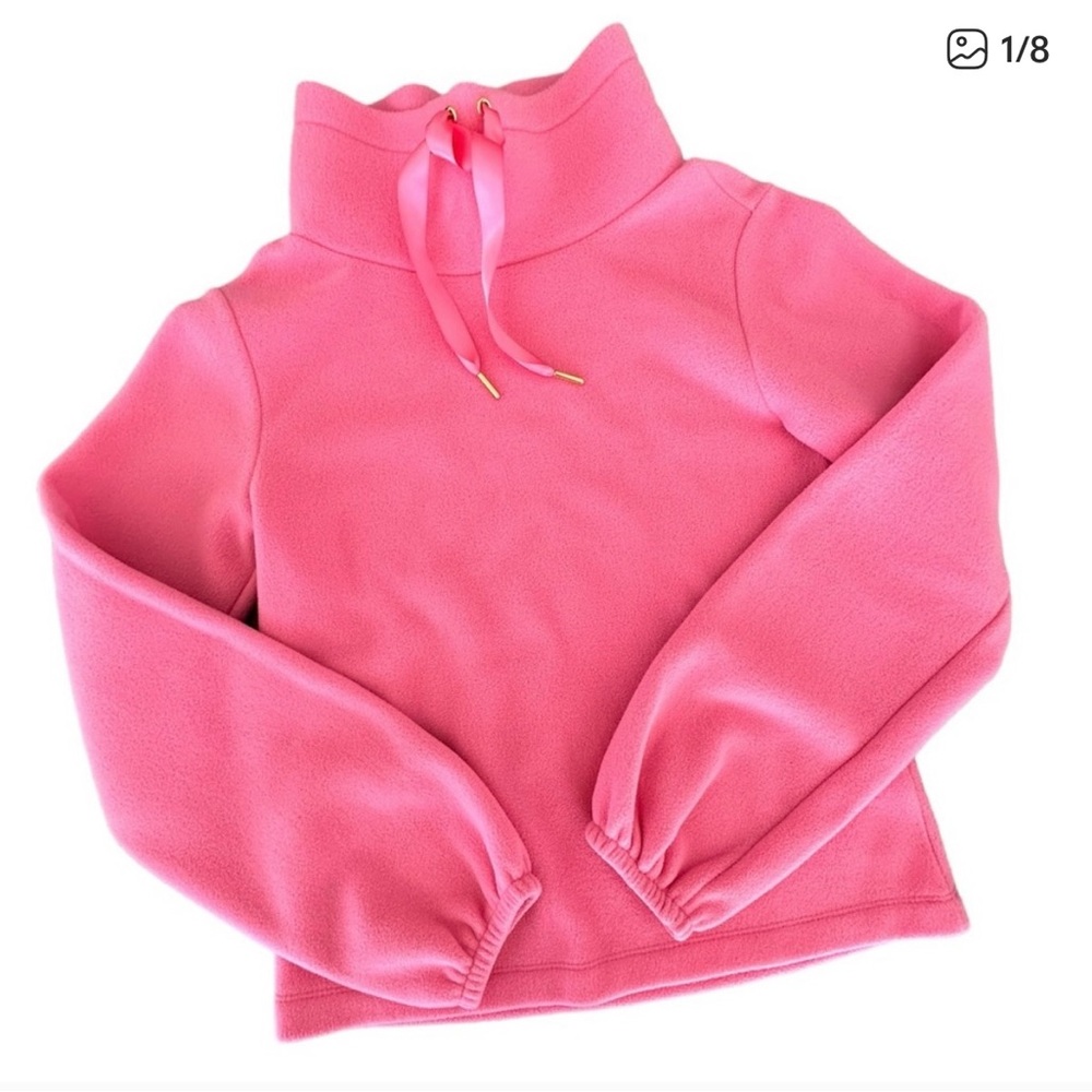 SOLD || Dudley Stephens Tahoe Turtleneck Vello Fleece Pink Lemonade XS